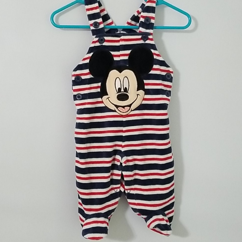 Disney Mickey Mouse baby 3 month footie overalls